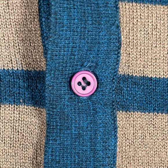 Vintage Sutton Place Polo Shirt Adult MEDIUM Green Brown Striped 80s - Picture 5 of 8